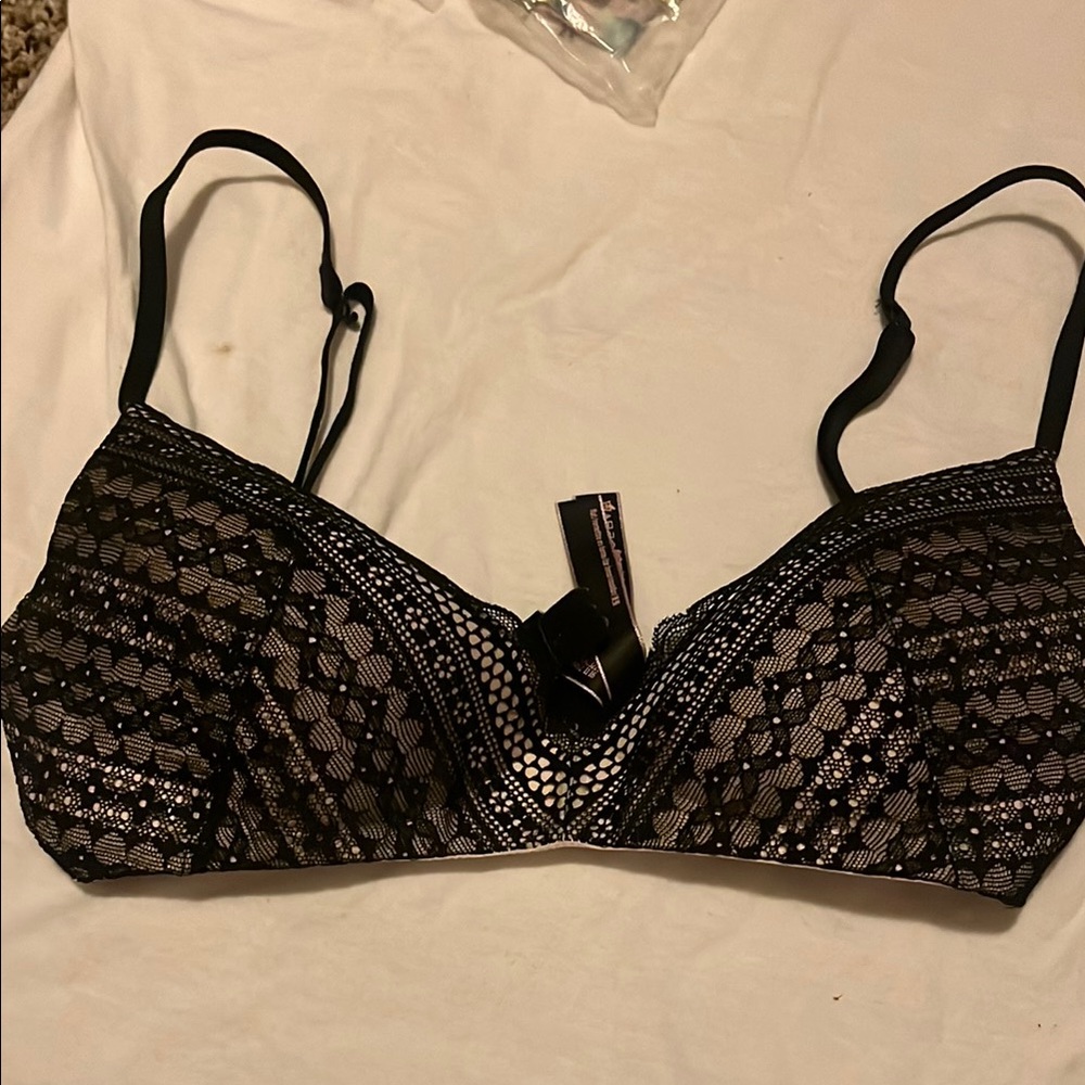 Victoria's Secret Black Lace Bra with Adjustable Straps